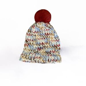 Child's Multicolored Beanie with Pom Pom